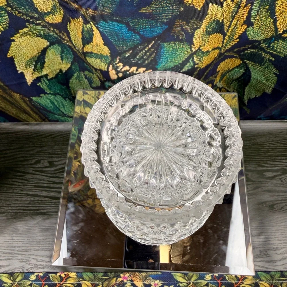 Imperial Slovakia‎ Clara Collection Crystal Vase Cut Glass Scalloped 8 Inch